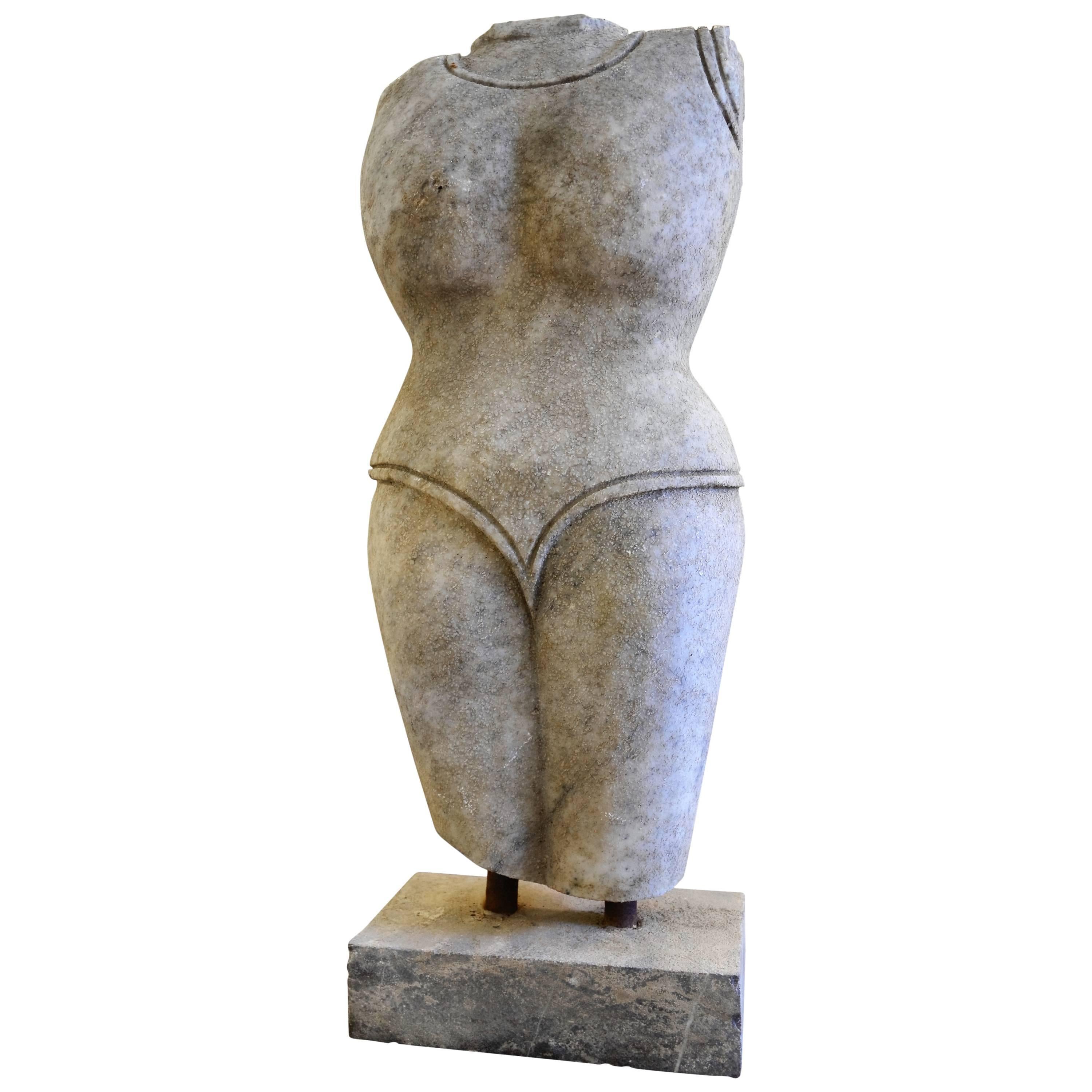 Indian Style Marble Torso Sculpture