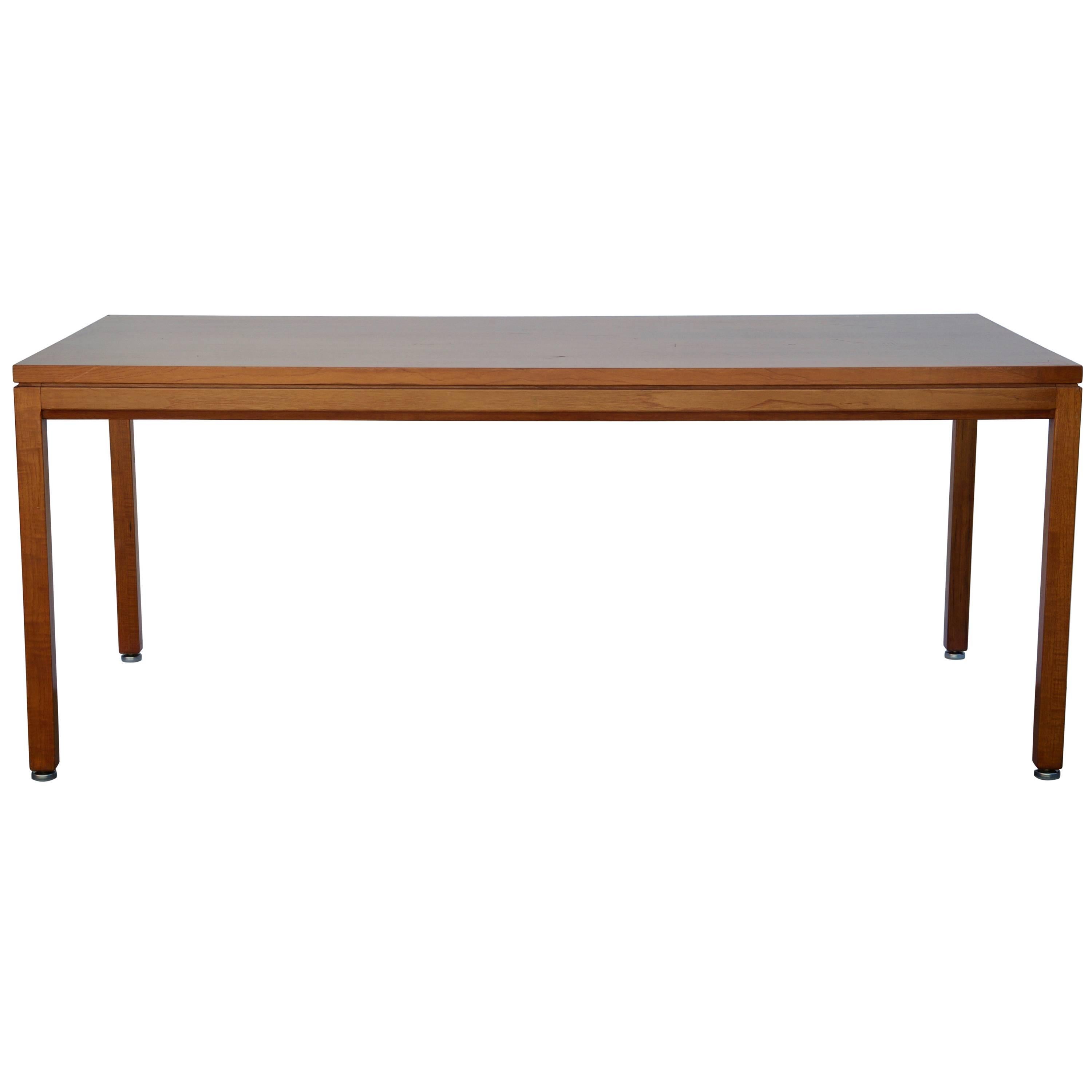 Impeccable Blond Walnut Desk or Library Table by Jens Risom
