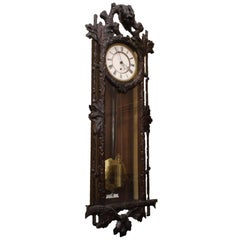 Antique Late 19th Century Vienna Regulator Wall Clock