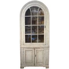 Antique Swedish Painted Corner Cupboard, circa 1800