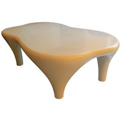 Coffee Table Sculpted by Jacques Jarrige "Toro" in White Lacquer 7