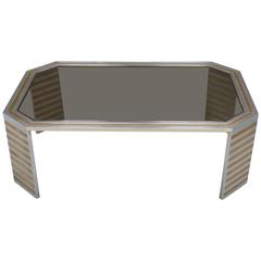 1960s Brass and Polished Metal Coffee Table 4