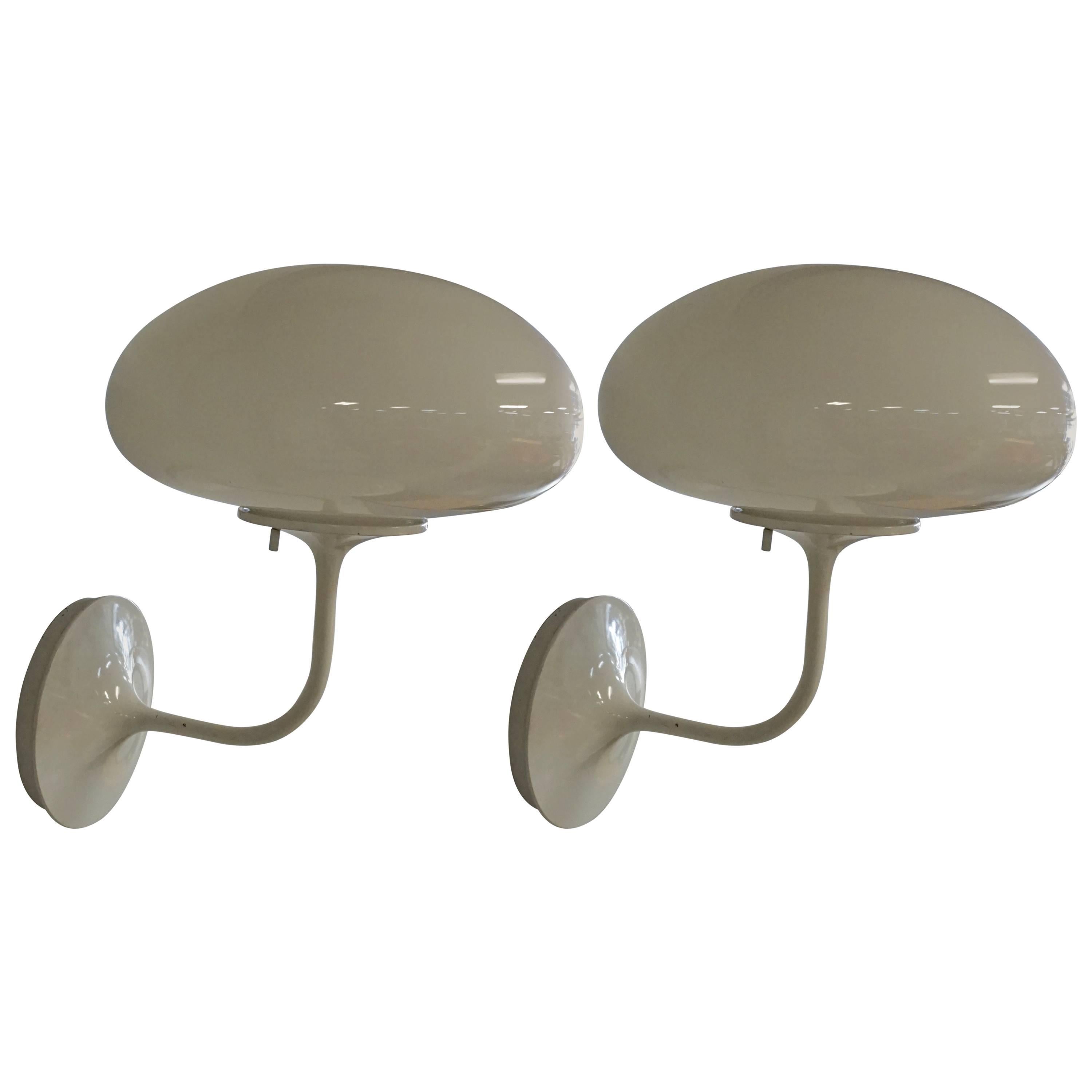 1960 Pair of Bill Curry for Design Line Wall Sconces For Sale