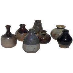 Vintage Eight Miniature Ceramical Vases, Art Pottery, Germany, 1960s Set #6