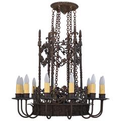 Exceptional 1920s Large-Scale Chandelier