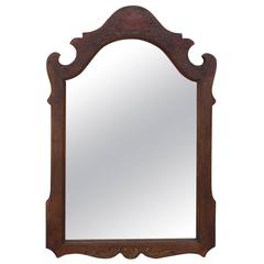 1920s Spanish Revival Hand-Painted Oak Mirror