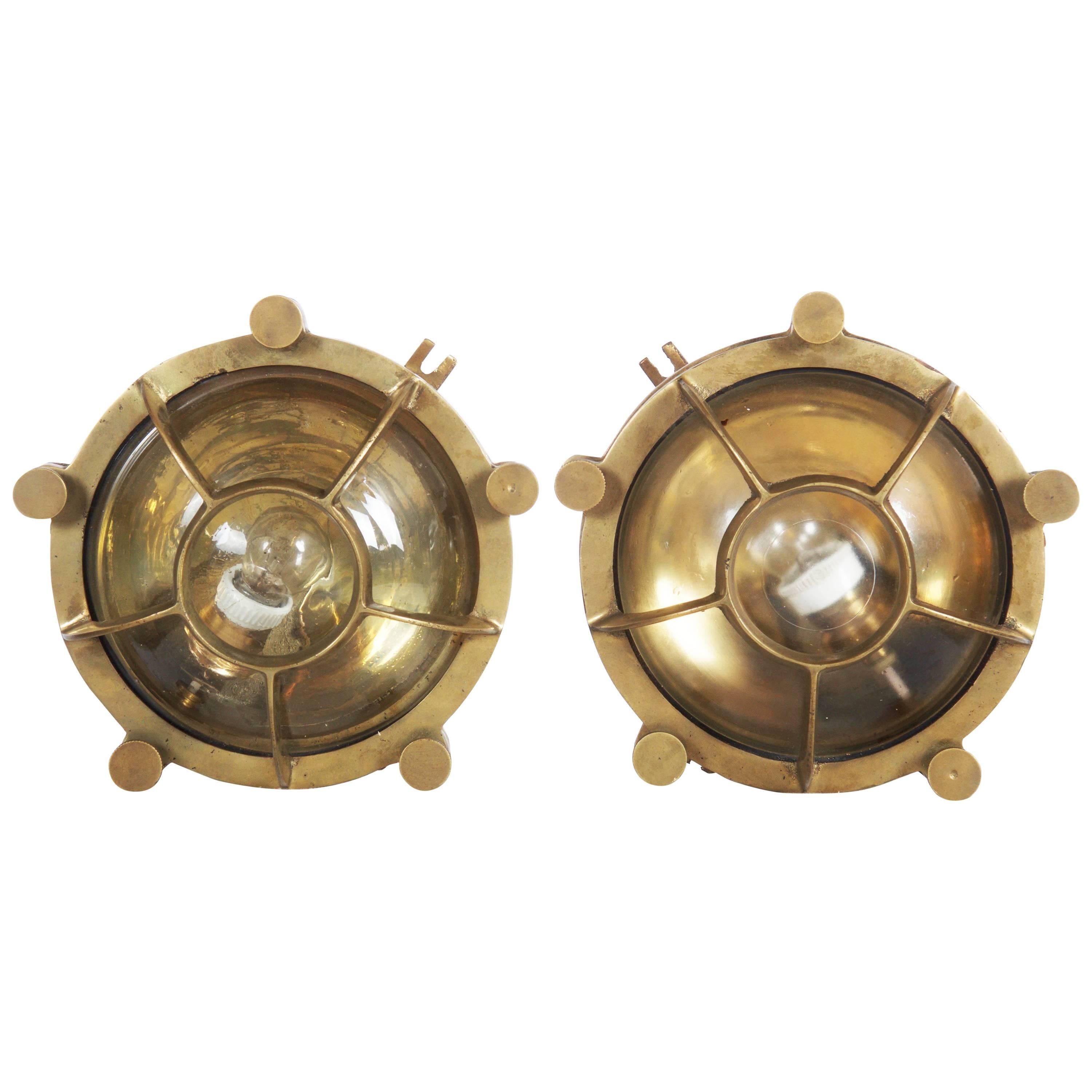 Brass Factory Wall Lamp For Sale