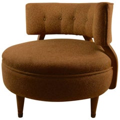 Round Mid-Century Lounge Chair