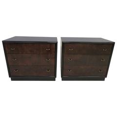 Pair of Henredon Scene Three Asian Style Burled Bachelors Chests, Mid-Century 9