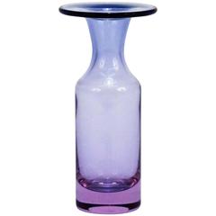 Signed Tapio Wirkkala Blue Fade to Lavender Glass Vase for Iittala