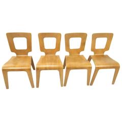 Four Thaden Jordan Bent Plywood Dining Chairs