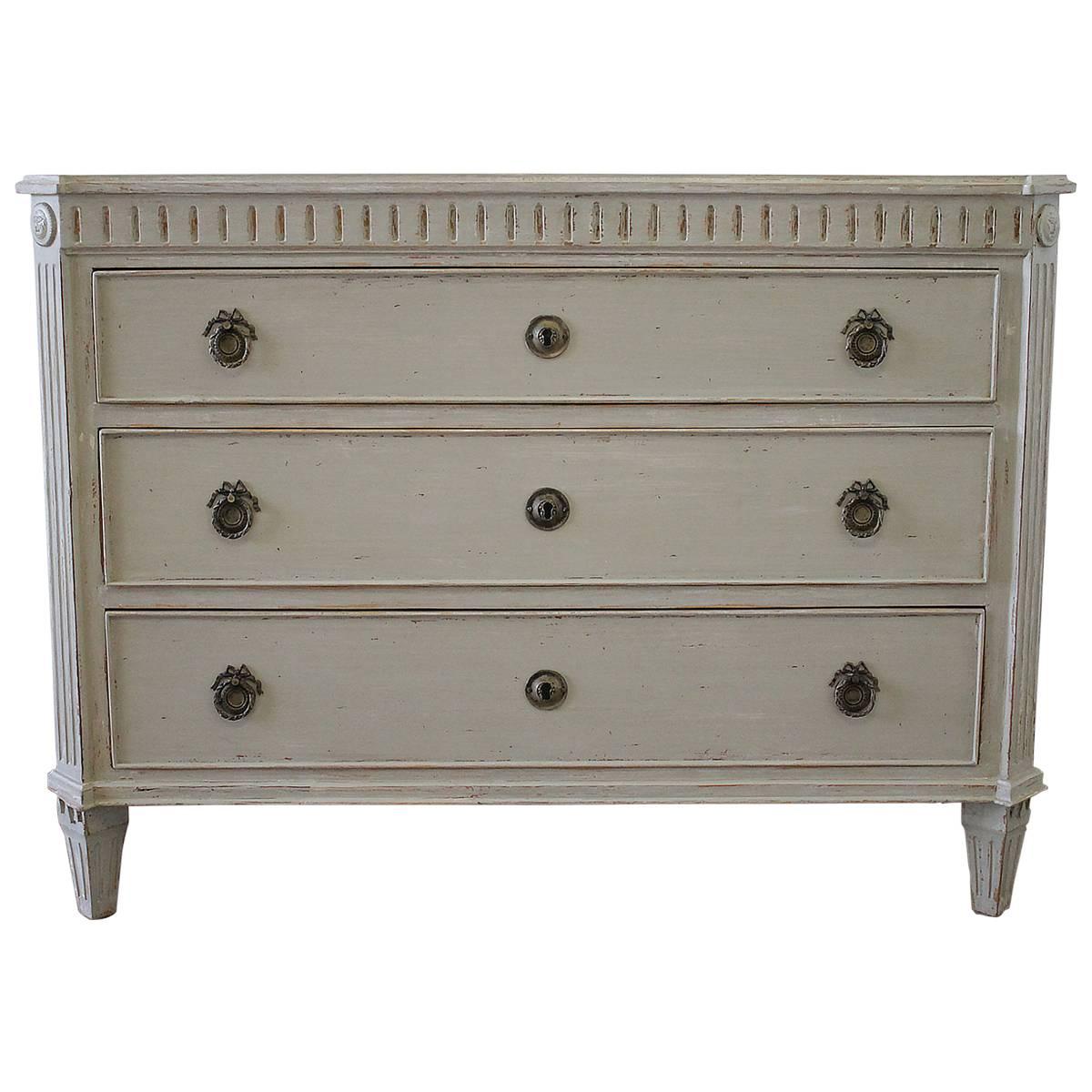 19th Century Swedish Painted Gustavian Style Chest of Drawers