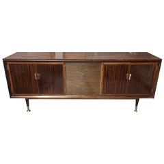 Faux Macassar Ebony Sideboard with Reeded Central Drawers