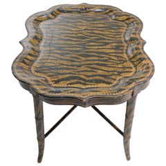 Hand-Painted Tiger Print Coffee Table by Maitland Smith