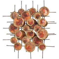 Signed Metal Art Wall Sculpture, USA, circa 1970