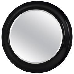 Monumental Black Lacquer Mirror, USA, circa 1980s 8
