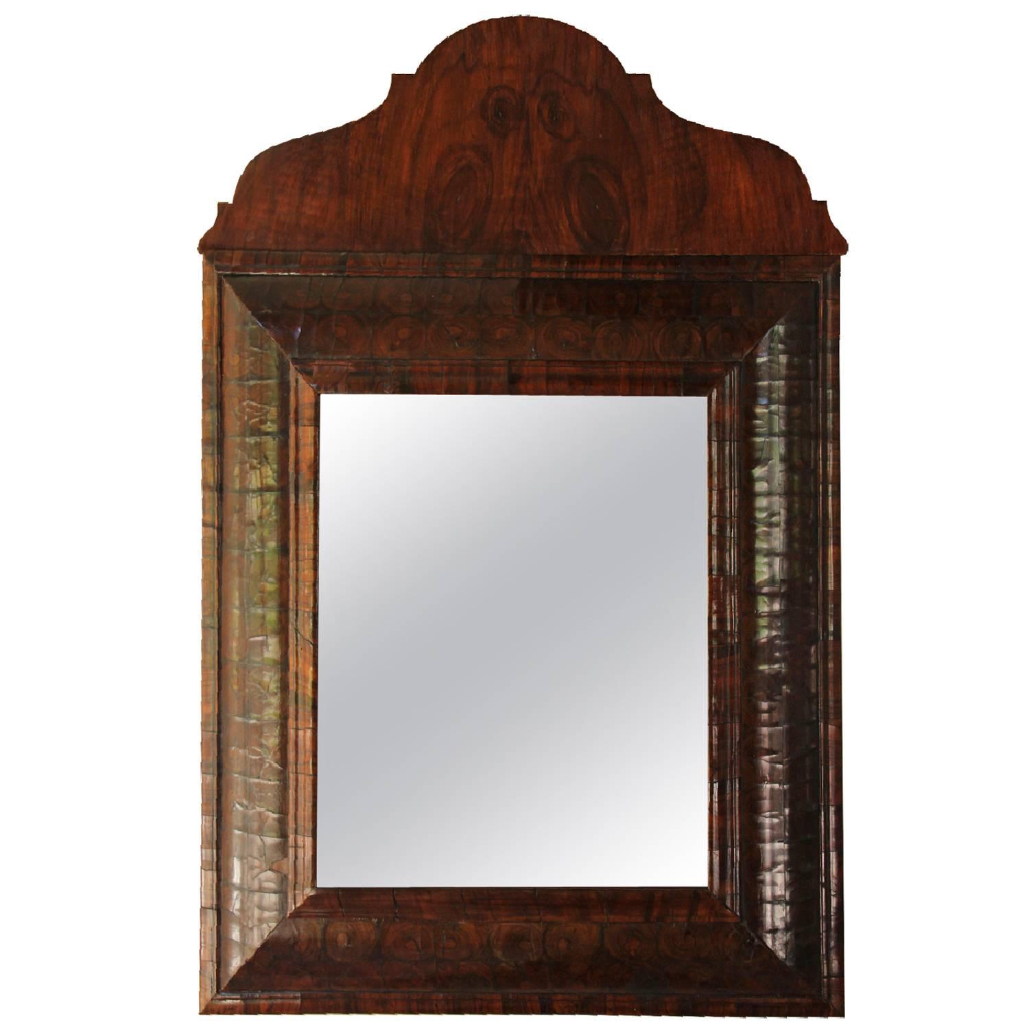 English Rosewood Mirror with Removable Arched Top, 18th Century Antique 4