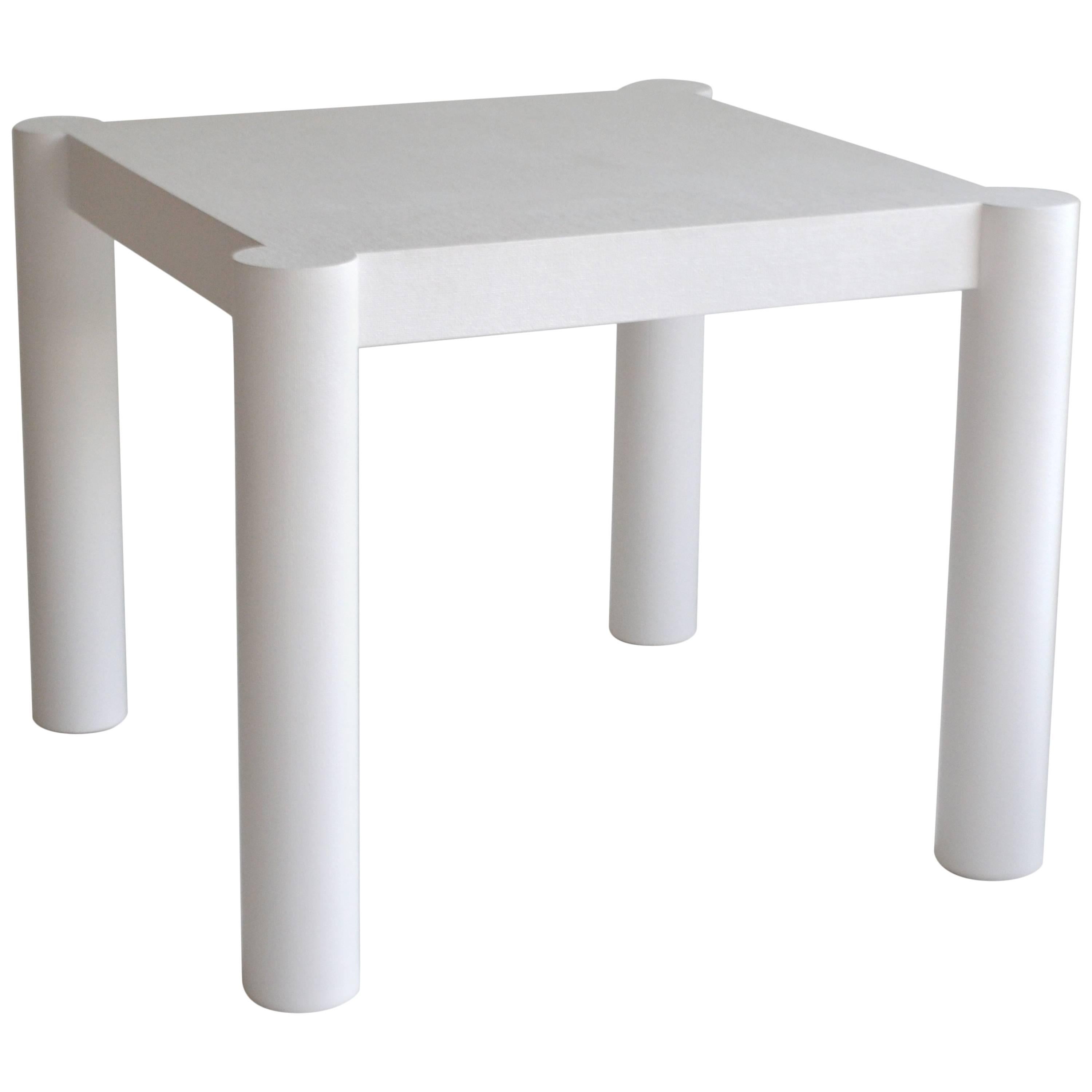 Post-Modern White Lacquered Linen Wrapped Game Table