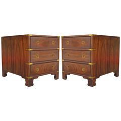 Fabulous Pair of Campaign Style Nightstands or End Tables