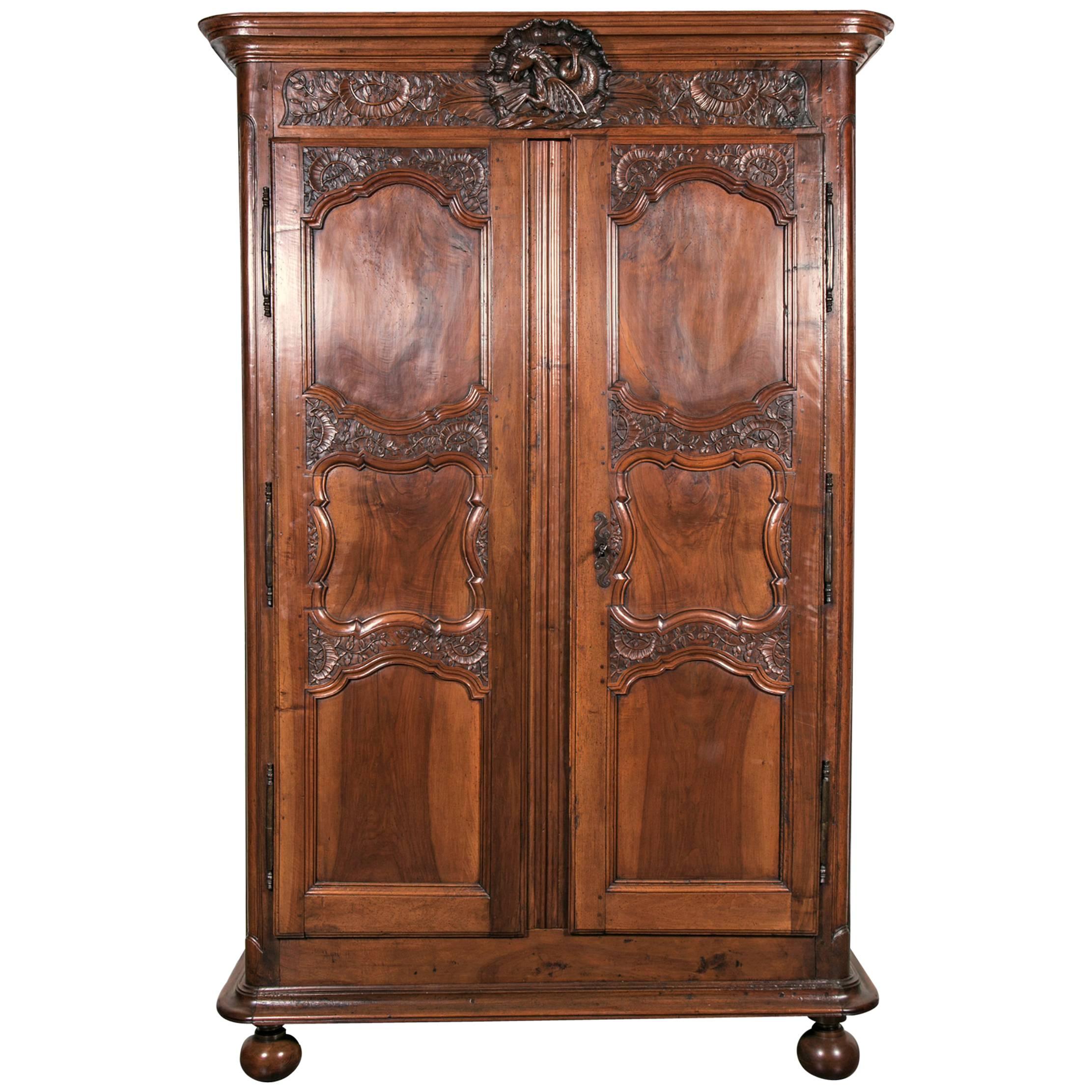 Exceptional Lyonnaise Regence Period Chateau Armoire