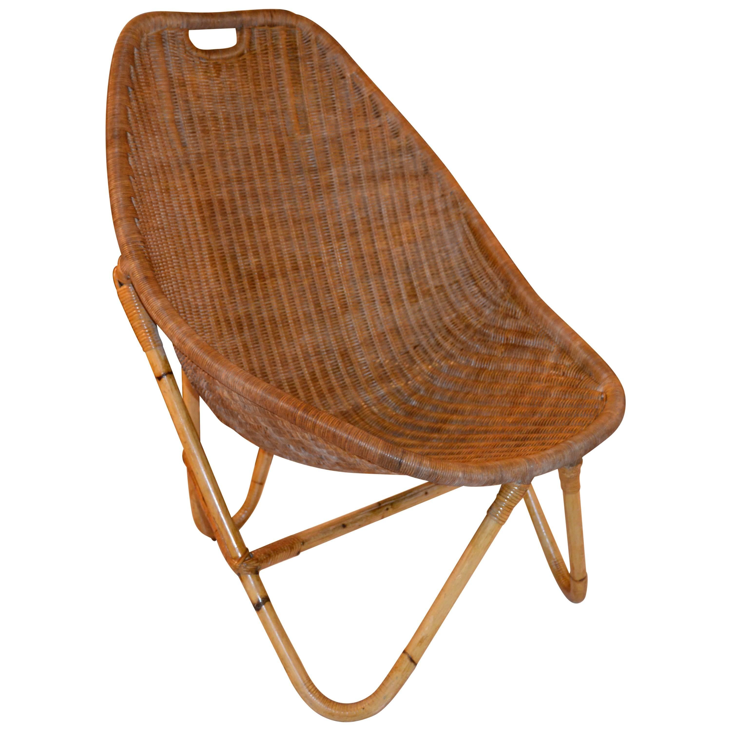 1960s Bamboo and Rattan Chair
