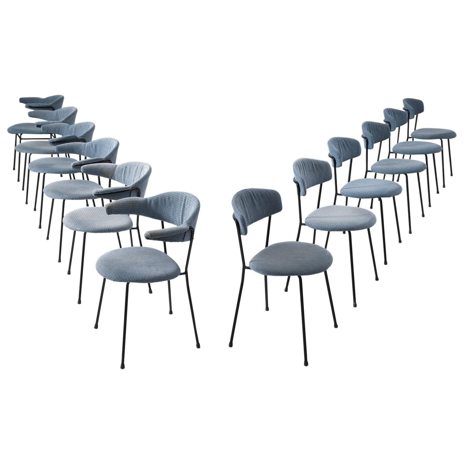 Set of 12 Italian Dining Room Chairs for Arflex