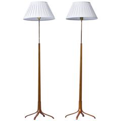 Vintage Rare Pair of 1950s Floor Lamps by Bertil Brisborg