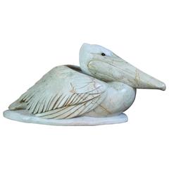 Carved Pelican Sculpture Signed Michael Lord
