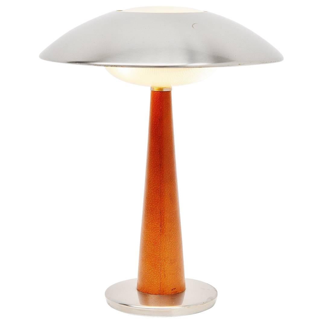 Stilnovo Table Lamp Leather, Italy, 1960 For Sale