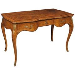 20th Century Italian Inlaid Writing Desk with Bronze