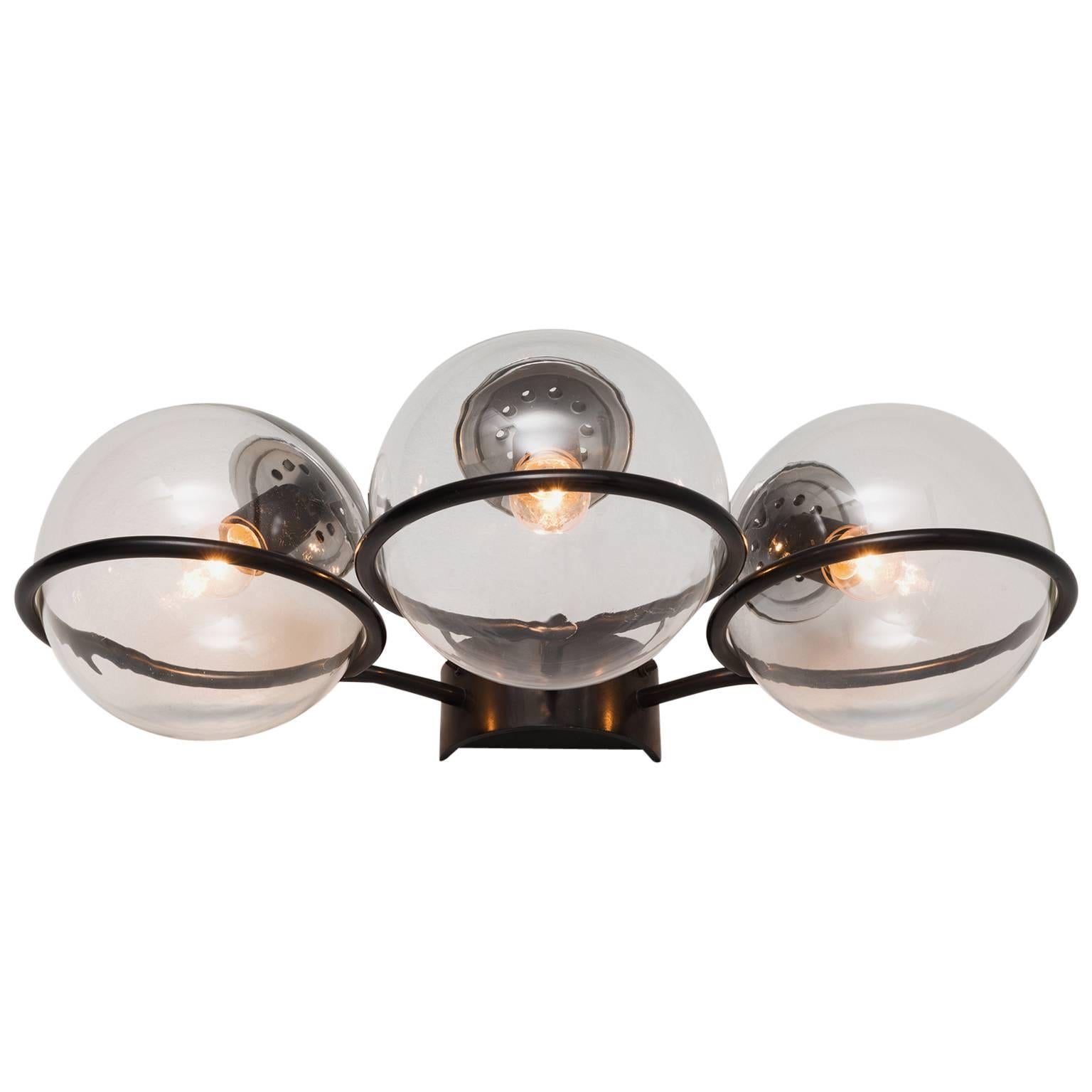 Gino Sarfatti Extra Large Three Globe Wall Light for Arteluce