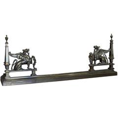 Egyptian Revival Cast Brass Fender