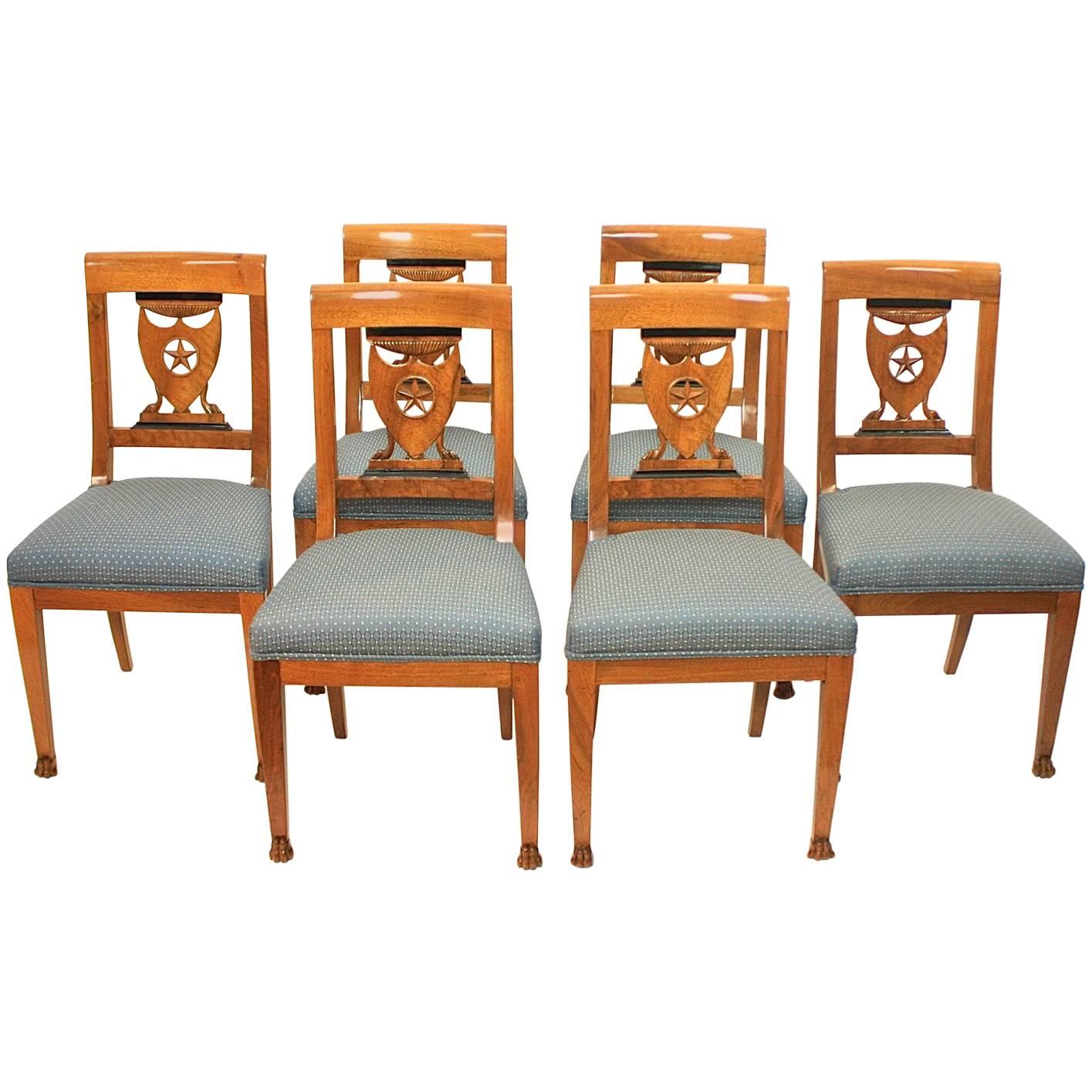 Set of Six Late 18th Century Directoire Dining Chairs, workshop of P.M. Balny