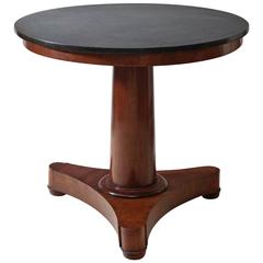 Restauration Mahogany Guéridon with Black Fossil Marble Top