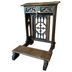 Antique Solid Oak Bible Stand Lectern Gothic Victorian, 19th Century