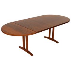 Retro Brazilian Rosewood Oval Drop Leaf Dining Table by FRISTHO, Netherlands, 1960s