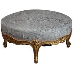 Late 19th Century French Circular Giltwood Footstool of Large Proportions 12