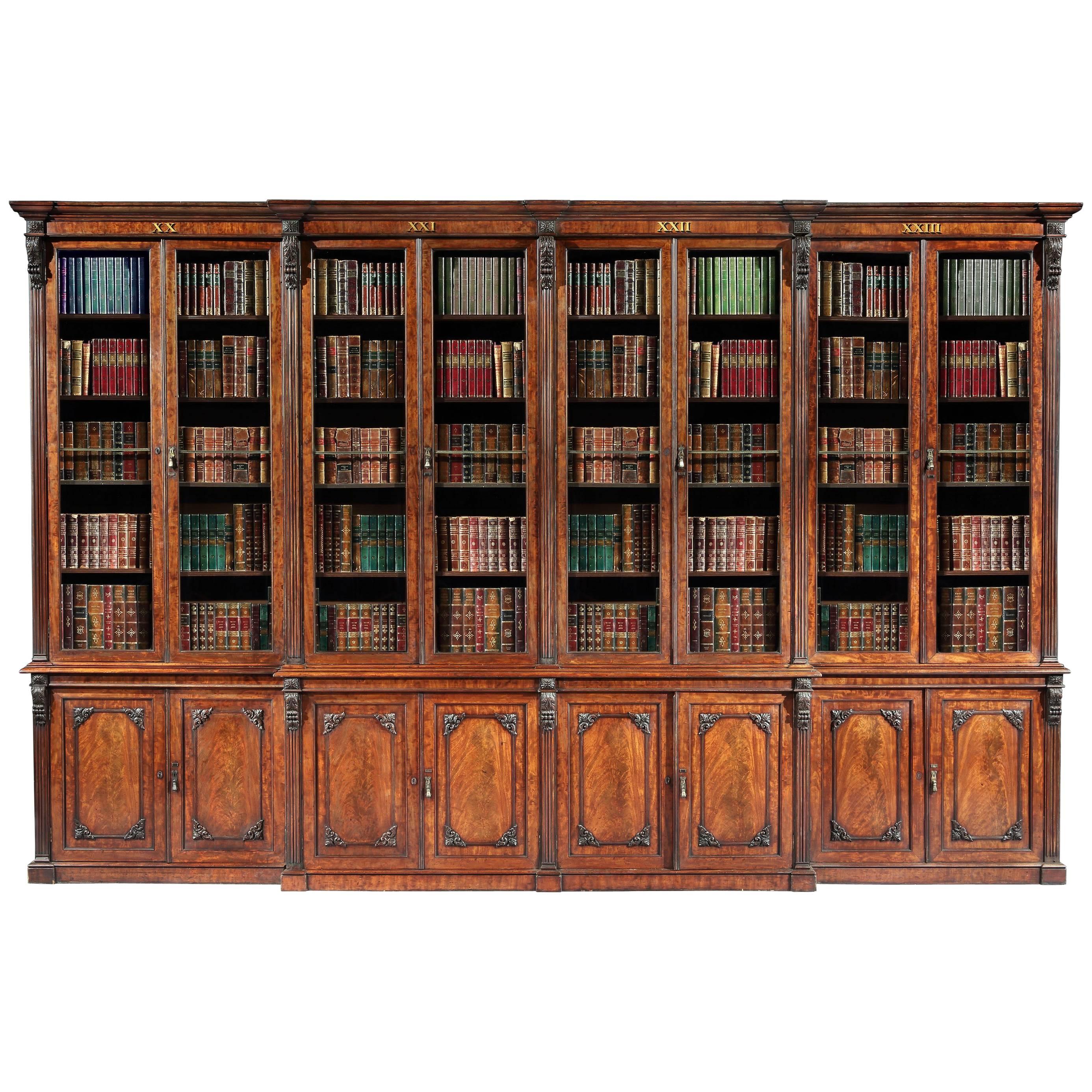 Antique 19th Century English Mahogany Library Bookcase