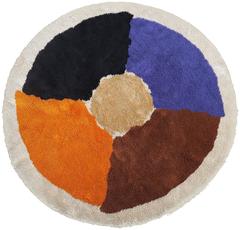 Large Circular Danish Carpet with a Bold Abstract Design, 1970s 2