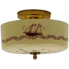 Retro Nautical Compass Ceiling Light