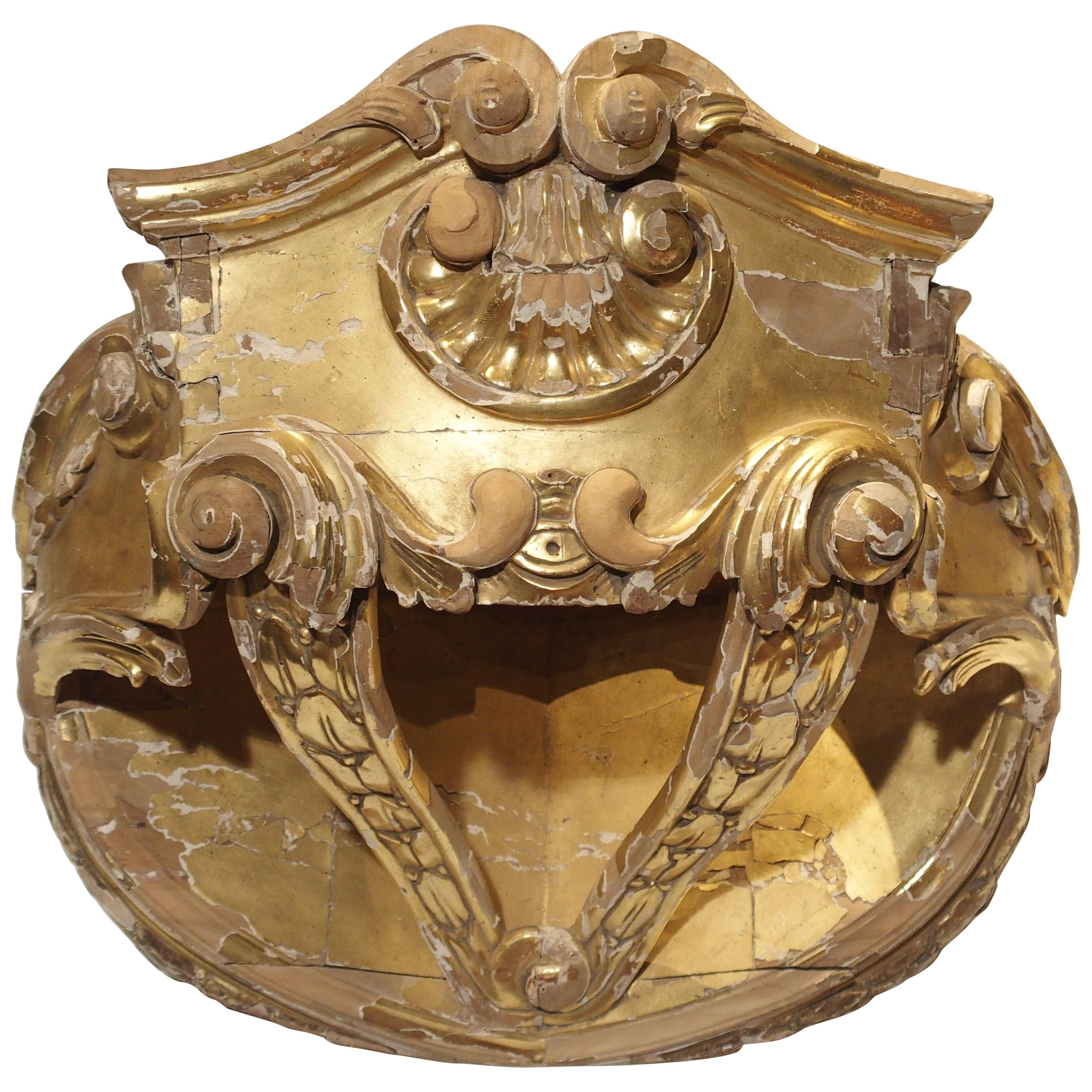 18th Century French Giltwood Ciel de Lit or Bed Crown