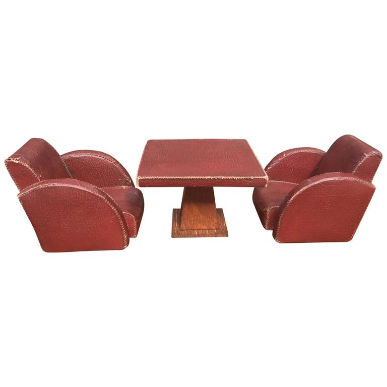 Leather, Art Deco Desk Accessory Set For Sale at 1stdibs