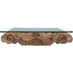 Tibetan Hand-Carved Architectural Element Table