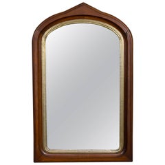 Mahogany Arched Frame Mirror with Gilt Border