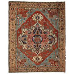 Antique Persian Heriz Serapi Rug 3