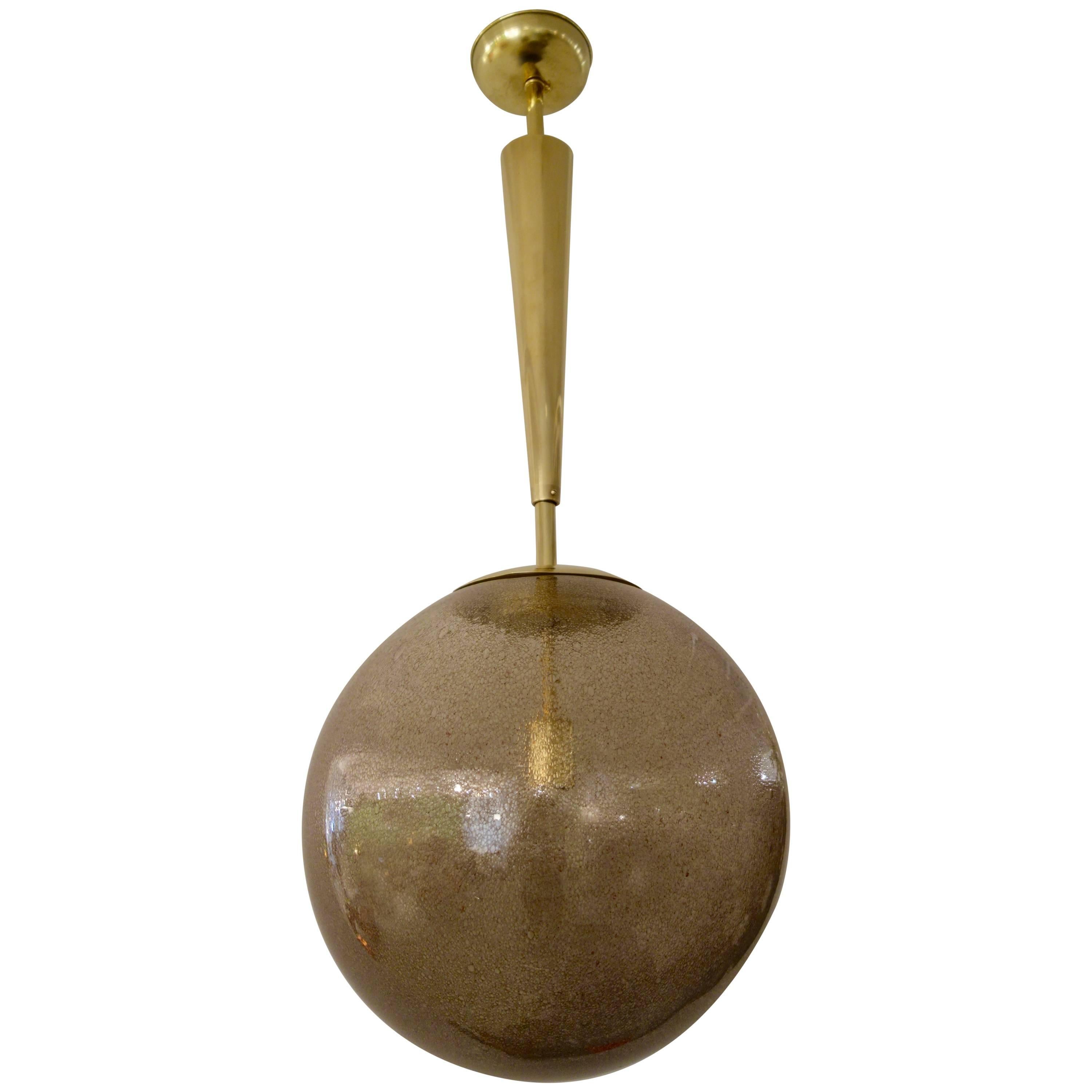 Large Mid-Century Italian Murano Bronze Tone Globe or Chandelier