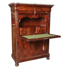 19th Century French Louis Philippe Desk with Marble Top