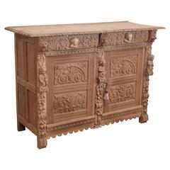 Early 19th Century Carved Oak Cabinet from Belgium