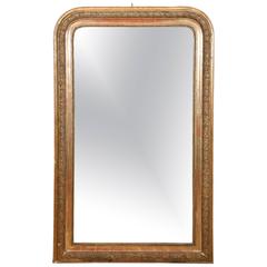 Antique Louis Philippe Gilt Gold French Mirror, Late 1800s