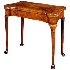 Queen Anne Burr Walnut Card Table 10